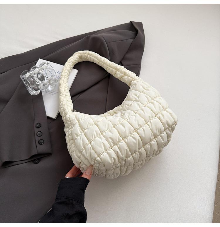 

2025 summer new underarm cloud bag niche high-end single shoulder fashion versatile bag women s pleated bubble bag