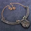 Golden Rutile Gemstone Handmade Copper Wire Wrap Jewelry Necklace 18" ET-4946