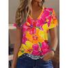 Casual Flower Print Women's Top Casual Loose Short Sleeve Comfortable T-Shirts Women’s