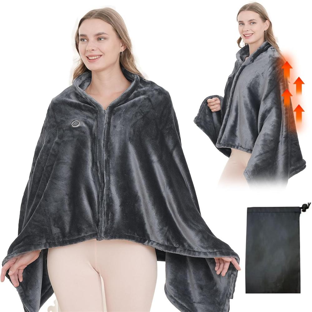 Heated Blanket Sweater, USB Heated Blanket, Cordless Electric Blanket, 9 Heating Zones, Machine Washable Super Cozy Soft Wearable Blanket