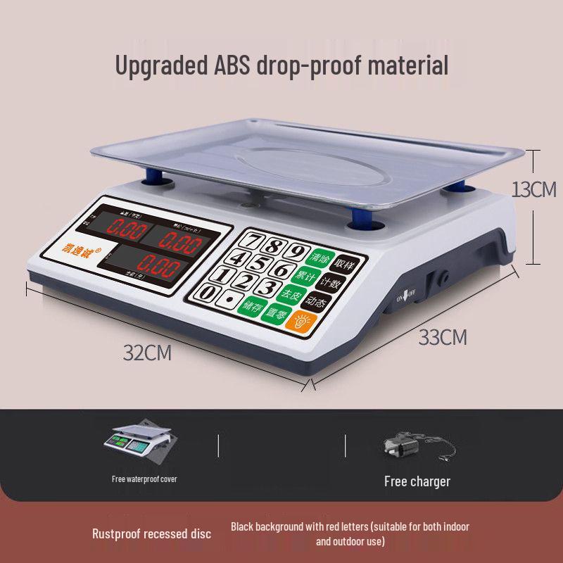 Impact-Resistant Electronic Pricing Scale for Business, Commercial Kitchen, and Vending: Durable and Drop-Proof Kilogram Measurement
