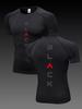 Men's Compression Shirt Quick Dry Black Gym T-Shirt "BLACK" Letter Print Workout Sportswear