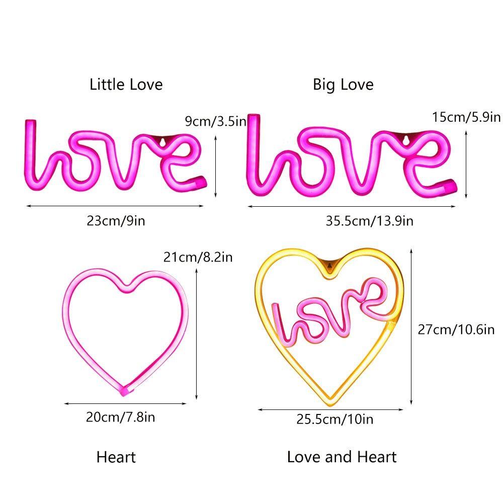 LED Atmosphere Light Love Shape Light Battery Powered Wall Lamp Valentine's Day Gifts