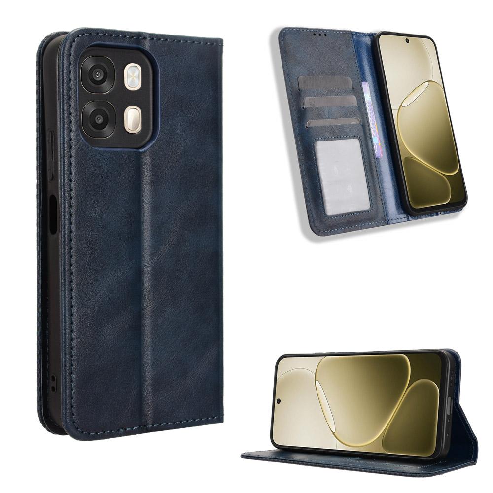 Flip-Hülle für OPPO A6 / OPPO A6S Ledertasche [Flip Vintage-Leder] Stoßfest Langlebig Retro Handyhülle