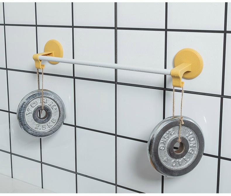 1pc Towel Rail Rack Holder Wall Mounted Bathroom Self-adhesive Hanging Hanger Shelf