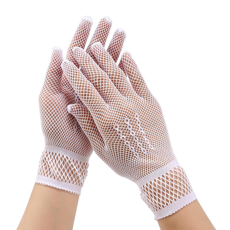1 Pair  Sale Fishnet Mesh Glove  Women Lady Girl Glove Protection Lace Elegant Lady Style Gloves Black And White