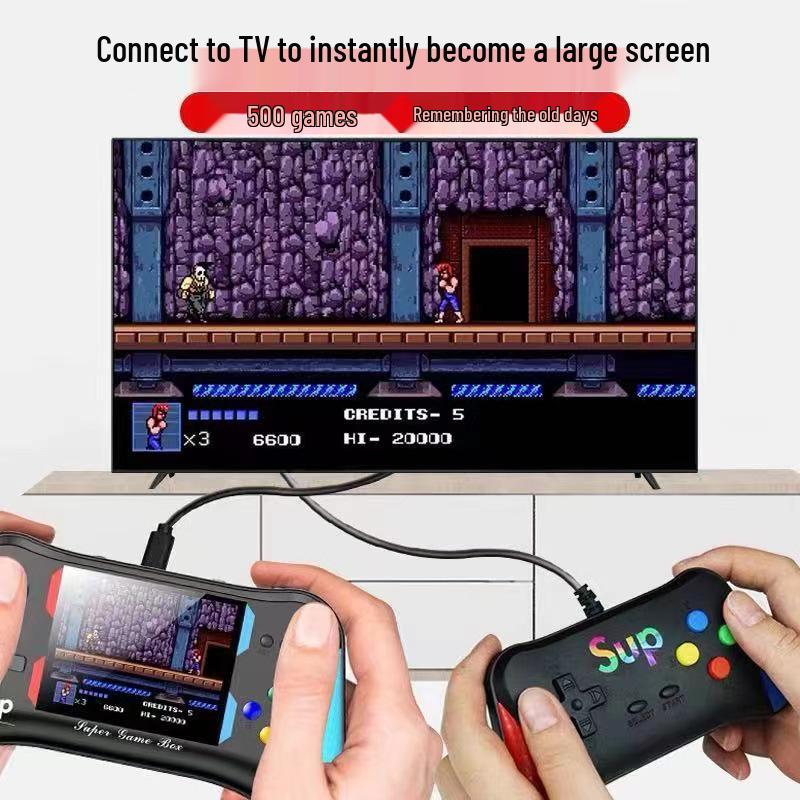 Cross X7M Retro Handheld Game Console: Large Screen, 500 Games, TV Connectable, Two-Player Support
