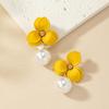 Japanese & Korean Style Sweet Floral Pearl Stud Earrings for Women - Chic, Niche, Elegant Design for Daily Wear