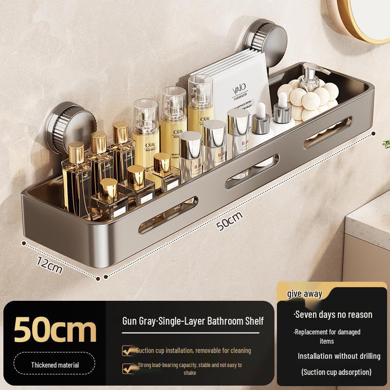 

Настінна полиця для зберігання у ванній кімнаті на присосках, не потребує свердління