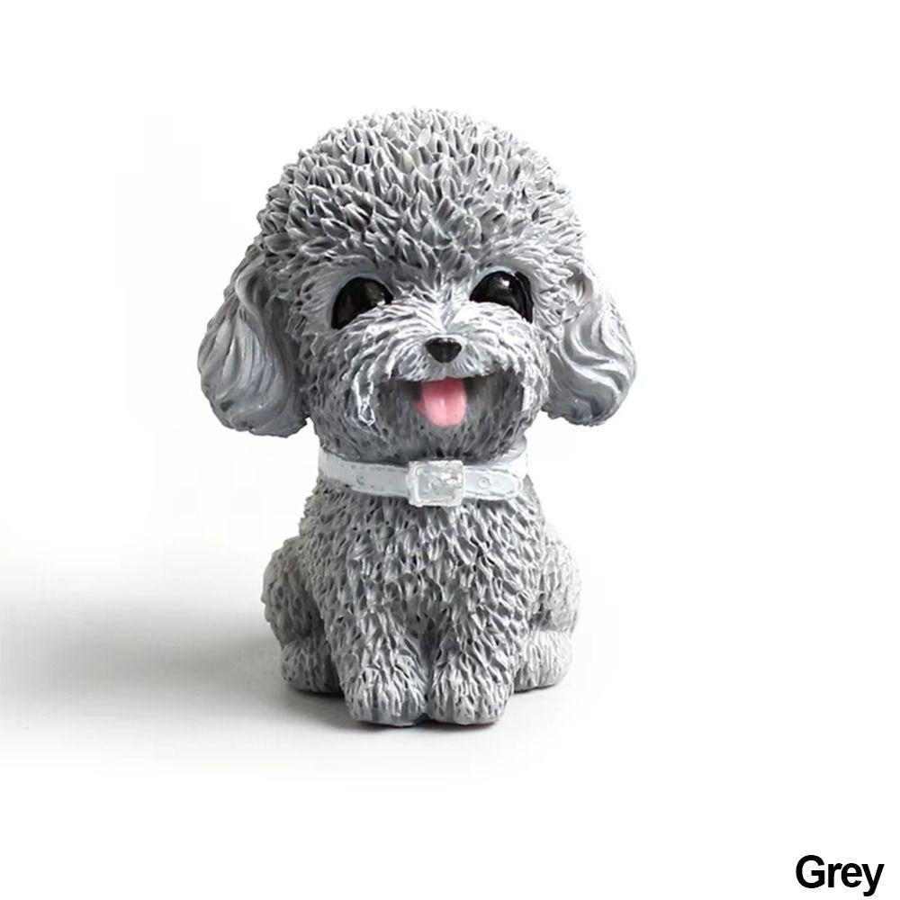 Cute Simulated Dog Animal Model Resin Dog Ornament Car Accessories Dog Figurine  Car Decor