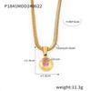18k Gold-Plated Titanium Steel Geometric Zircon Pendant Necklace - European & American Fashion Style