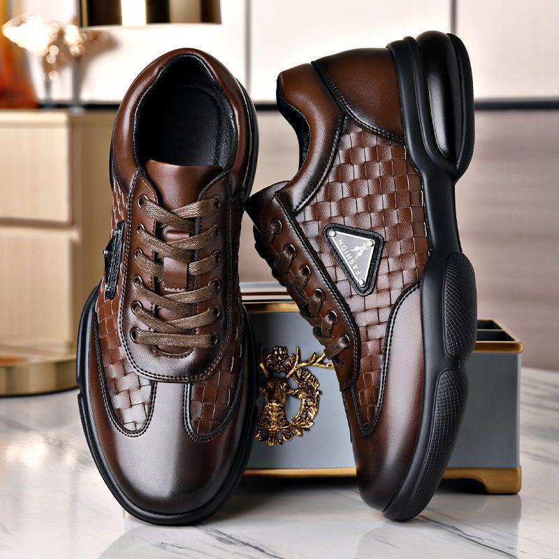 Men's Retro Leather Casual Low-Top Shoes - Autumn 2025 Fashion