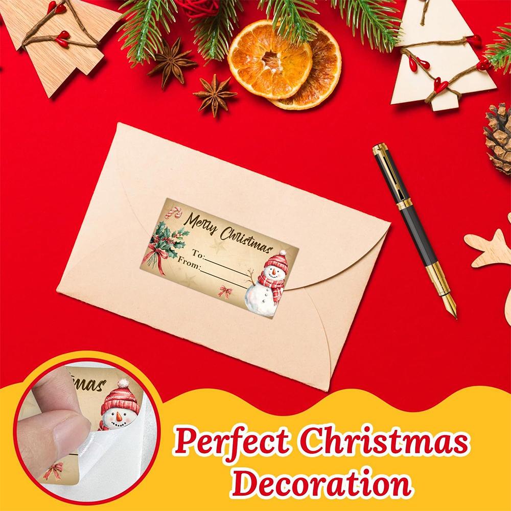 180Stickers/Roll Christmas Gift Label Stickers Blessing Tags Festive Design Santa Self Adhesive Sticker Gift Packaging Decoratio