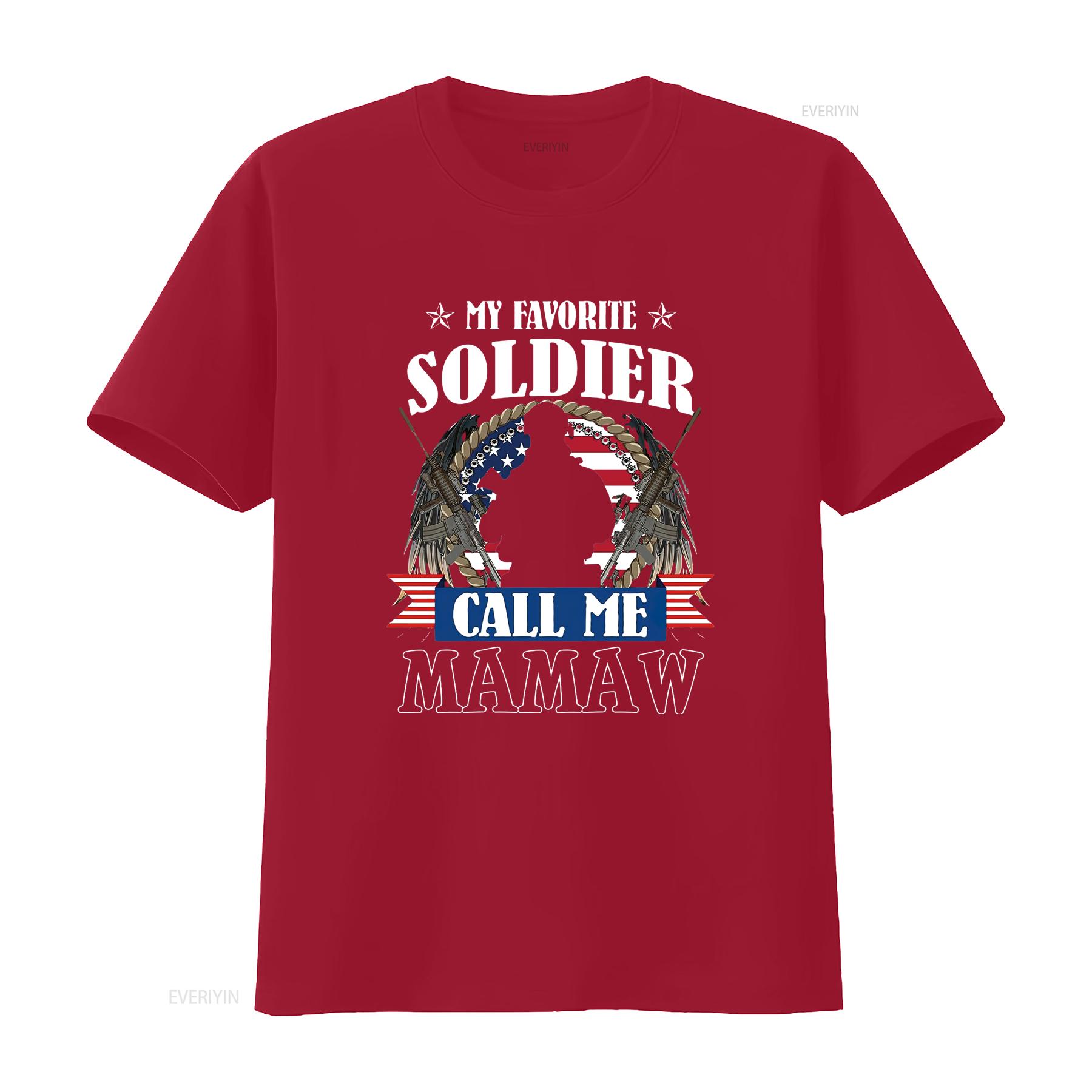 Женская футболка My Favorite Soldier Calls Me Mamaw Гордый Армейский Черный винтажная Стирка Универсальная Слегка Эластичная Дышащая S