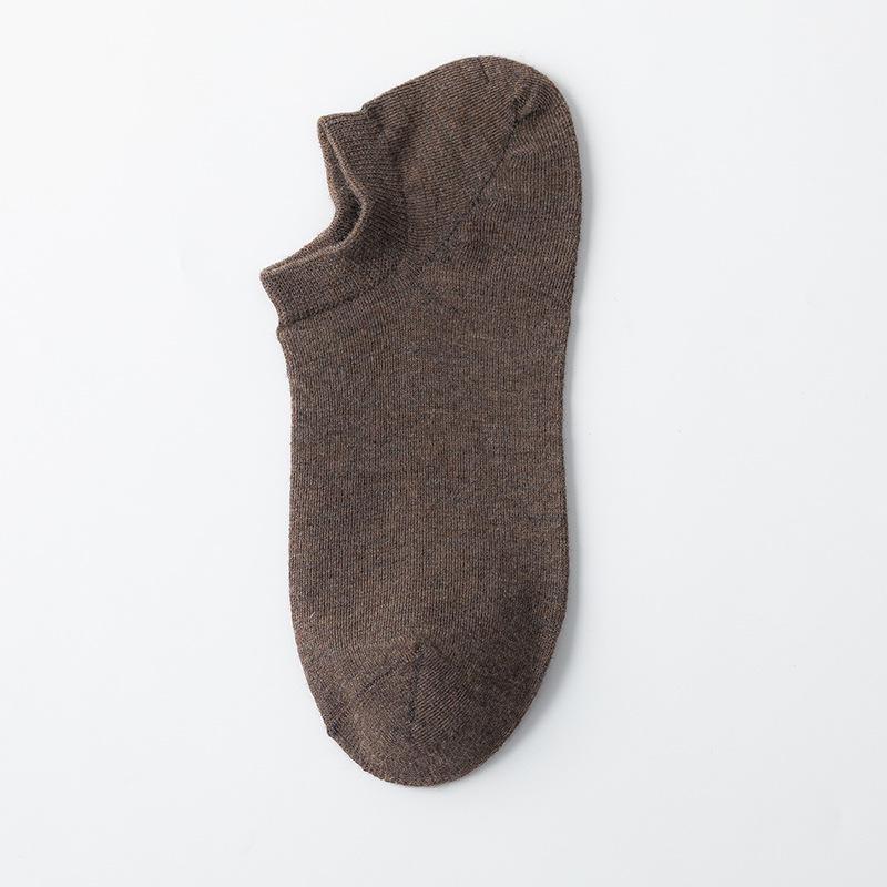 

Men s Low-Cut Breathable Cotton Boat Socks - Anti-Drop, Sweat-Absorbent, Solid Color One Size кавовий
