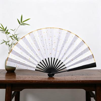 Leque Dobrável de Seda e Bambu DIY Caligrafia Pintura Homens Mulheres Leque de Mão Verão Ventilador Portátil de Resfriamento Lembrancinhas de Festa