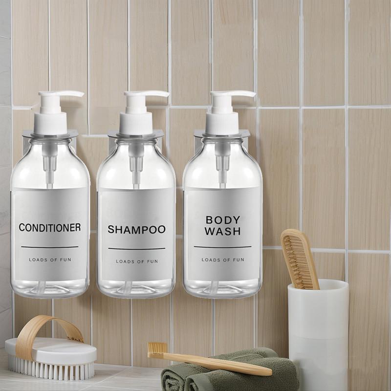 Shampoo and Conditioner Dispenser Wall Mount 500ml Refillable Bath Soap Bottle Lotion Shower Soap Dispenser for Bathroom