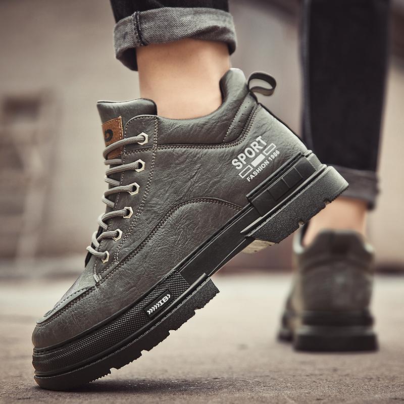 Nuovi stivali Martin alti da uomo alla moda autunno e inverno per studenti maschi e ragazzi, scarpe da lavoro con suola morbida, protezione del lavoro, sneakers Martin