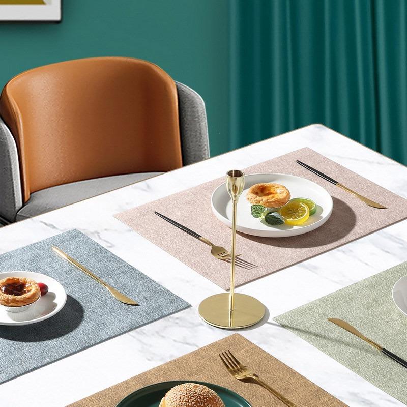 Nordic washable placemat waterproof anti-scalding and heat-insulating mat home high temperature resistant leather placemat spot