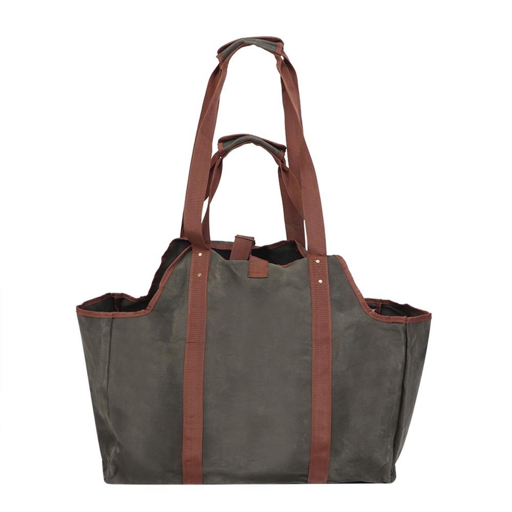 Waterproof Firewood Log Tote Waxed Canvas Firewood Bag Firewood Storage Bag  Firewood Transport