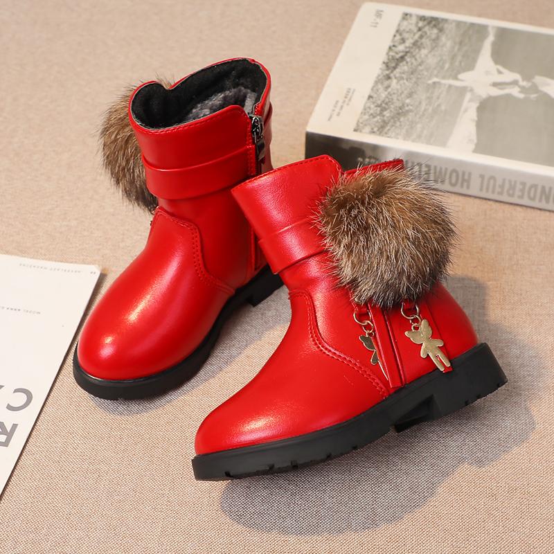 New Girls Short Boots Versatile Plush Cute Spring Autumn New Kids Fashion Casual Boots Drop Shipping Children Boots PU 2024 Chic