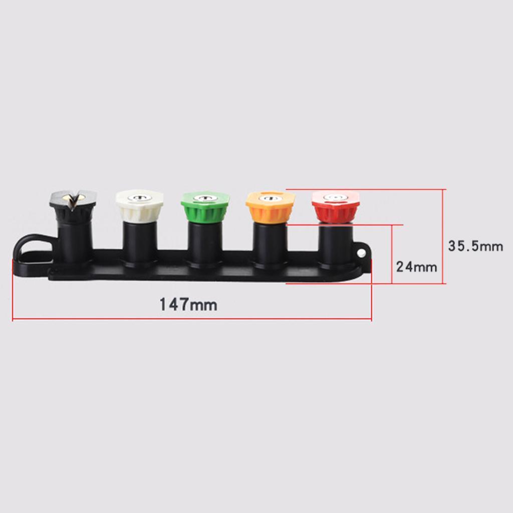 Turbo Nozzle Tips Set with Nozzle Holder 1 4 Inch Quick Connect Garden Hose 5 Nozzles