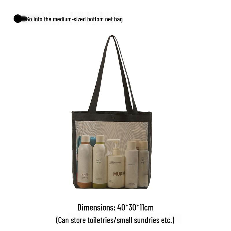 Große Strandtasche aus Mesh mit hoher Kapazität für Spielzeug und Badebekleidung – Multifunktionale Reisehandtasche
