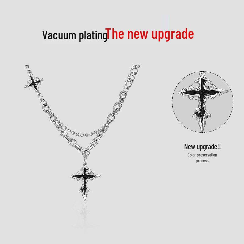 Men's Cross Pendant Necklace - Trendy Hip Hop Style, Versatile Fashion Accessory