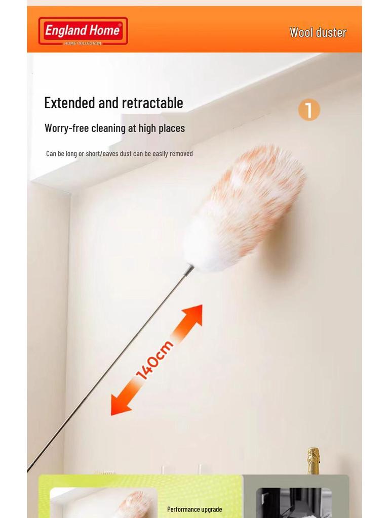 Retractable Chicken Feather and Wool Duster for Household and Car Cleaning