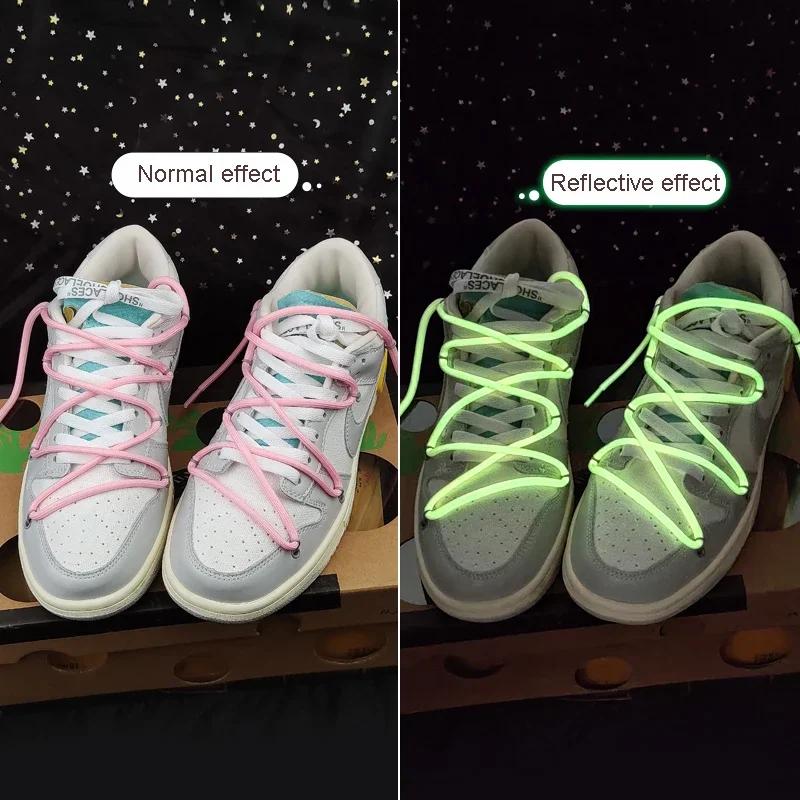 1Pair Luminous Shoelaces Fluorescent Shoelace Kids Adult Sneakers Boots Round Laces Shoes Accessories 80/100/120/140/160/180cm