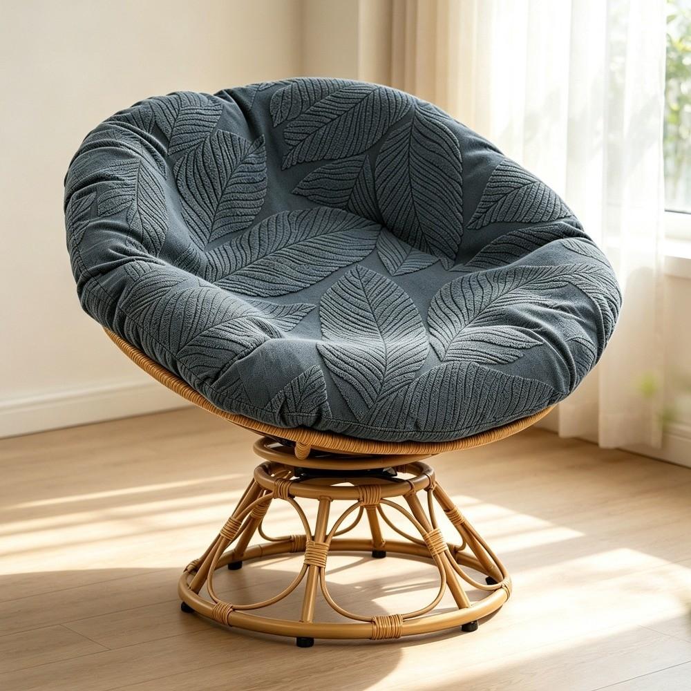 Stretch Jacquard Round Saucer Chair Slipcover Rattan Chair Cover Indoor Decoration