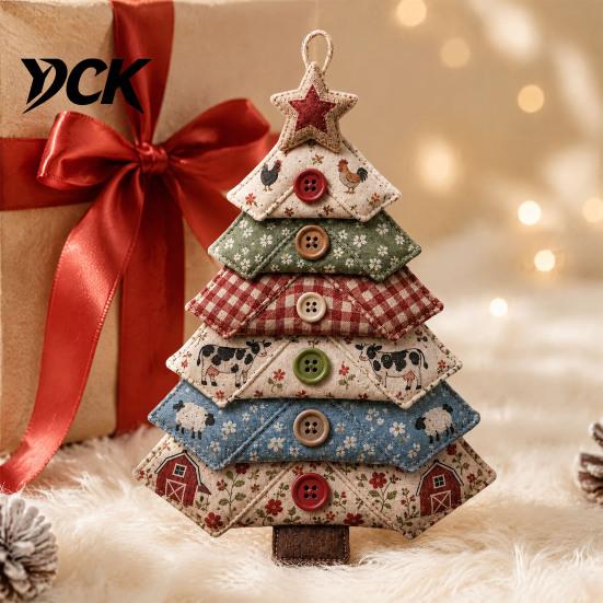 Quilting Crafts for Halloween DIY Quilted Fabric Tree Kit, Sewing Craft Decoration Adults Handmade Christmas Hanging Ornament Holiday Home Decor Step