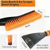 27" Car Snow Brush And Ice Scrapers For Car Windshield, 2-In-1 Detachable Ice Scraper And Brush For Car With Ergonomic Foam Handle, Suitable For