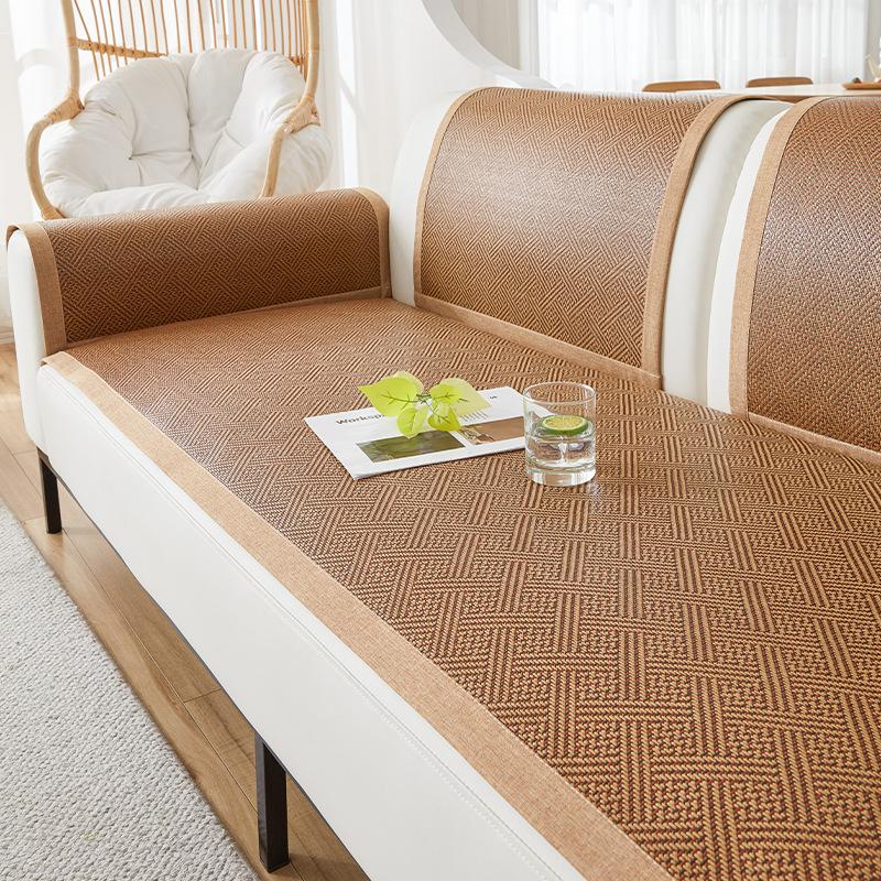 Ice Rattan Sofa Cushion Mat, New Seat Cushion In Summer , Non-Slip And Wear-Resistant, Modern Simple Rattan Seat Cushion