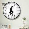 12 Inch Decorative Clock Man Silhouette Wall Clock, Silent Non-Ticking Round Hanging Home Decor Digital Analog for Office Bedroom Living Room