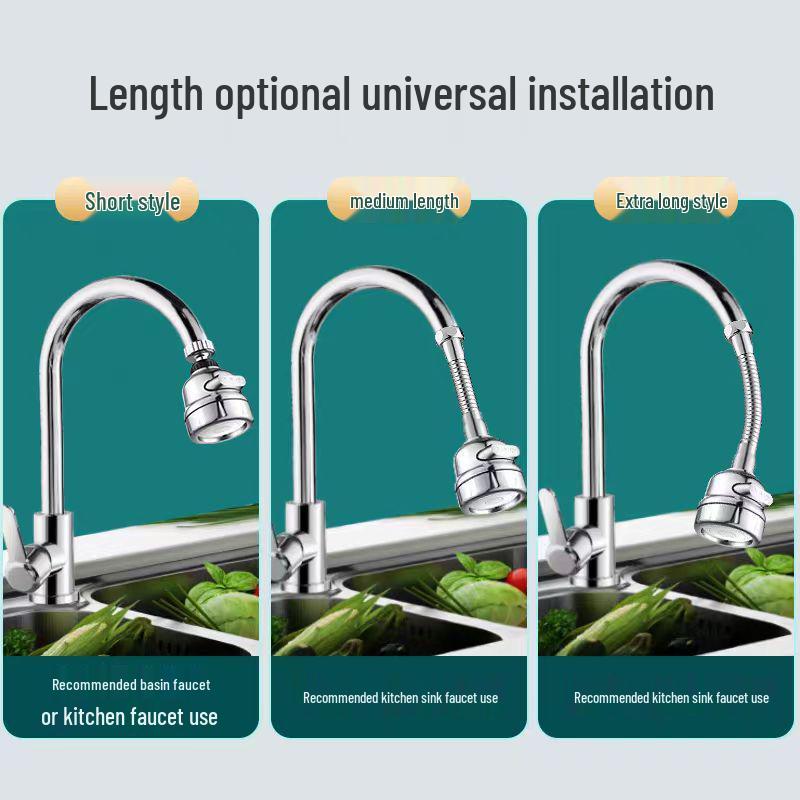 Universal Faucet Extension & Water-Saving Shower Head Aerator
