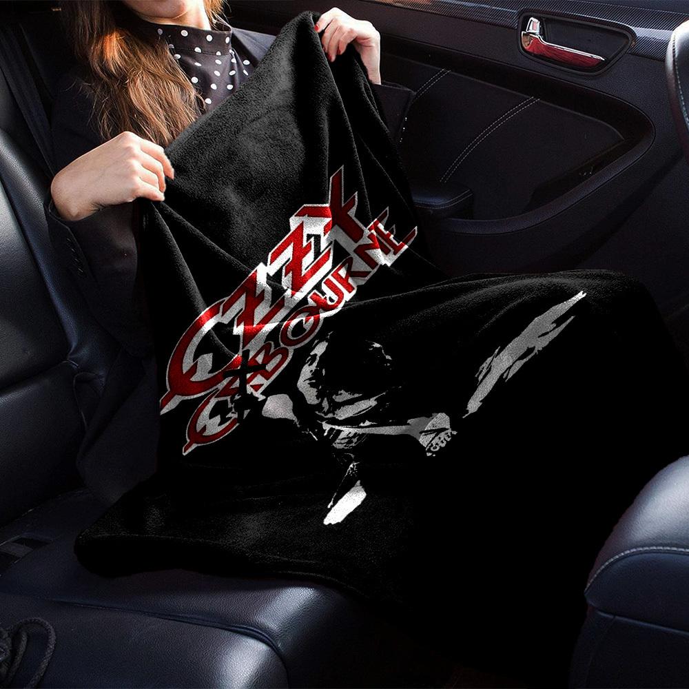 1pc OZZY Osborne Soft Flannel All Season Throw for Home, Office, Outdoor UseDurable Comfort Soft Warm Throw for Home