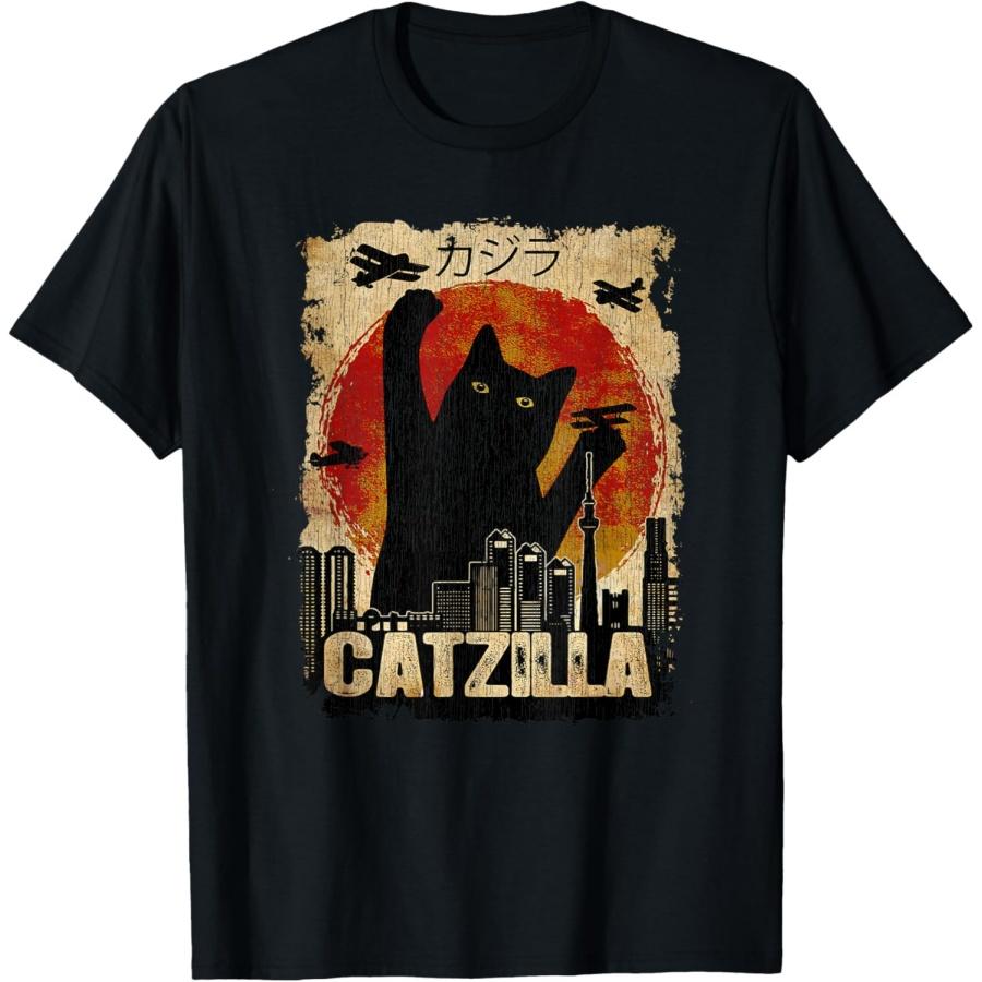 Vintage Catzilla - Funny Kitten and Cat T-Shirt S