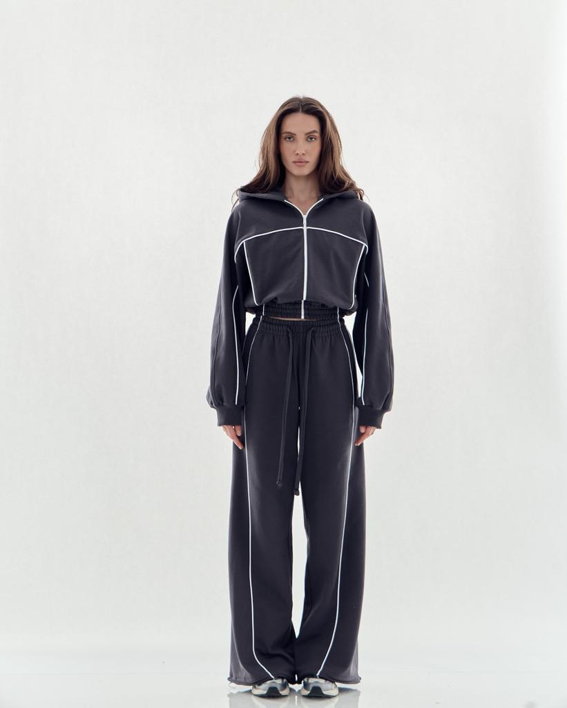 Ensemble Sweat à capuche zippé manches longues et Pantalon imprimé 3D, Survêtement Athlétique Hip Hop Tendance avec Doublure en Polaire pour Hommes Femmes