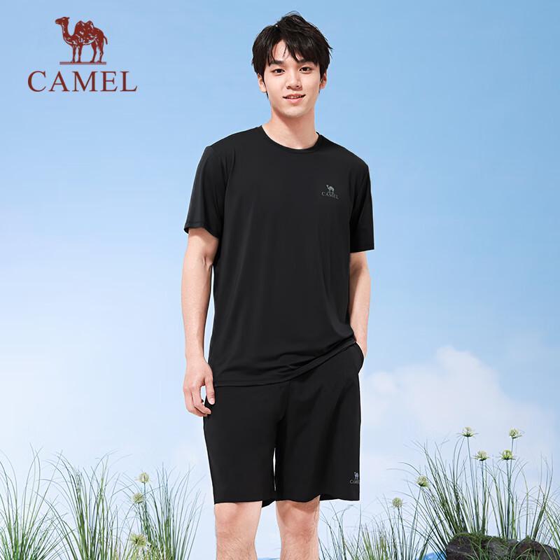 CAMEL Quick-Dry Running Short Sleeve T-Shirt & Pants Set