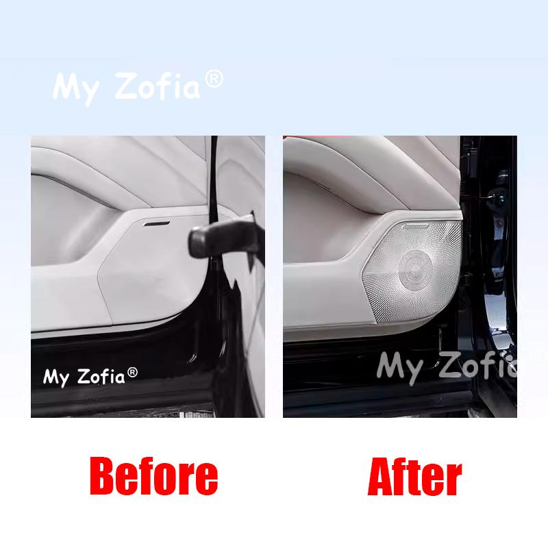 For Deepal S09 2025 2026 Car Stainless Car Four Door Speaker Audio Horn Cover Trim Frame Sticker Auto Interior Accessories