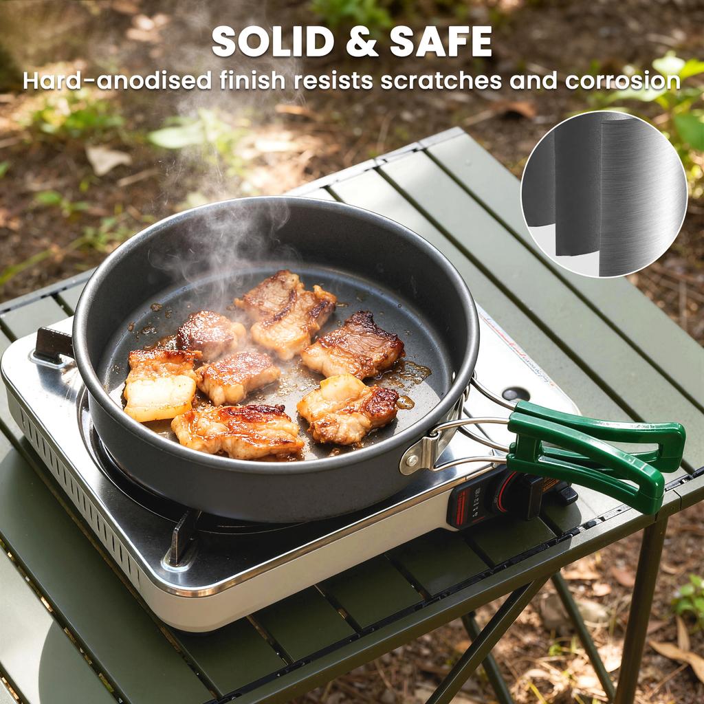 Camping Cookware Set, 8-Piece Ultralight Kit for 2 People, Grey