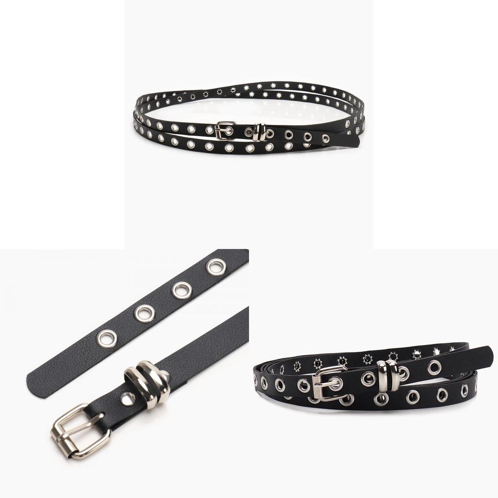 Y2k Fashion Punk Belt For Women With Double Ring Rivets For Daily Wear And Street Outfits