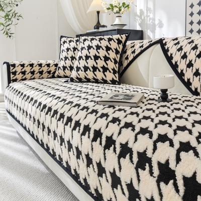French Retro Qiandongge Sofa Cushion Autumn And Winter Comfortable Cotton Plush Non-Slip Seat Cushion Sofa Cover Cover Cloth New Model
