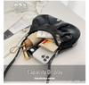Korean-Style Retro Pleated Crescent Shoulder Bag for Women