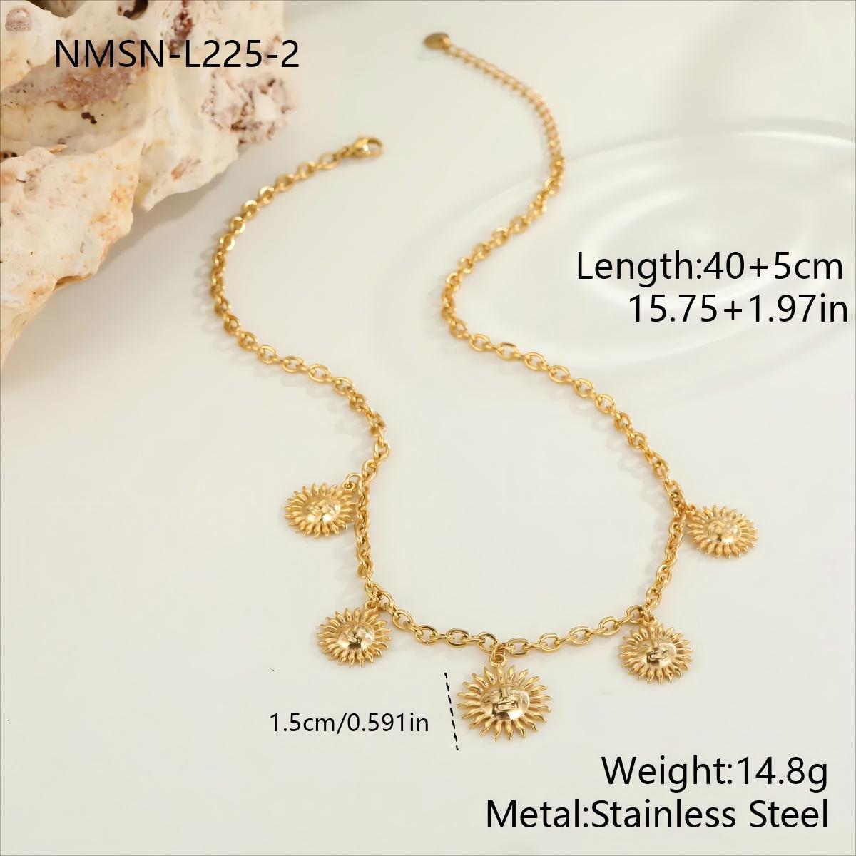 GEMCHIC Women s Gold Plated Sunflower Pendant Necklace for Party Fashion