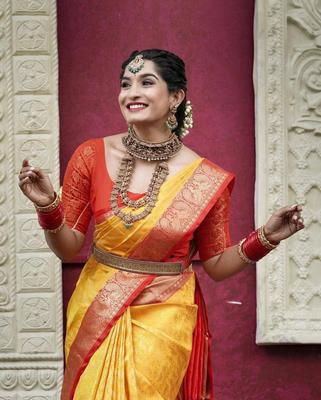 Saree Di Seta Lichi Tradizionale Indiano Con Intreccio Jecquard