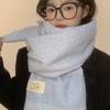 Blue Scarf Women's Autumn and Winter Korean Atmosphere Sense, Advanced Soft Waxy Warm Versatile Scarf Neck Protection Cold Shawl Tide