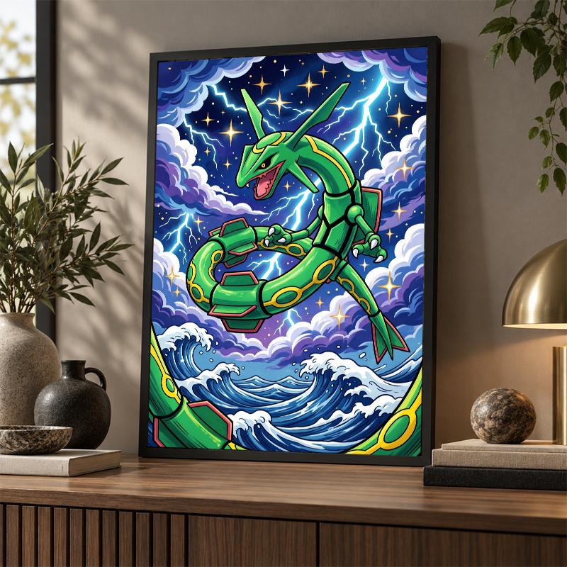 5D Diamond Painting Rayquaza DIY Full Drill Diamond Art Kit Home Decoration