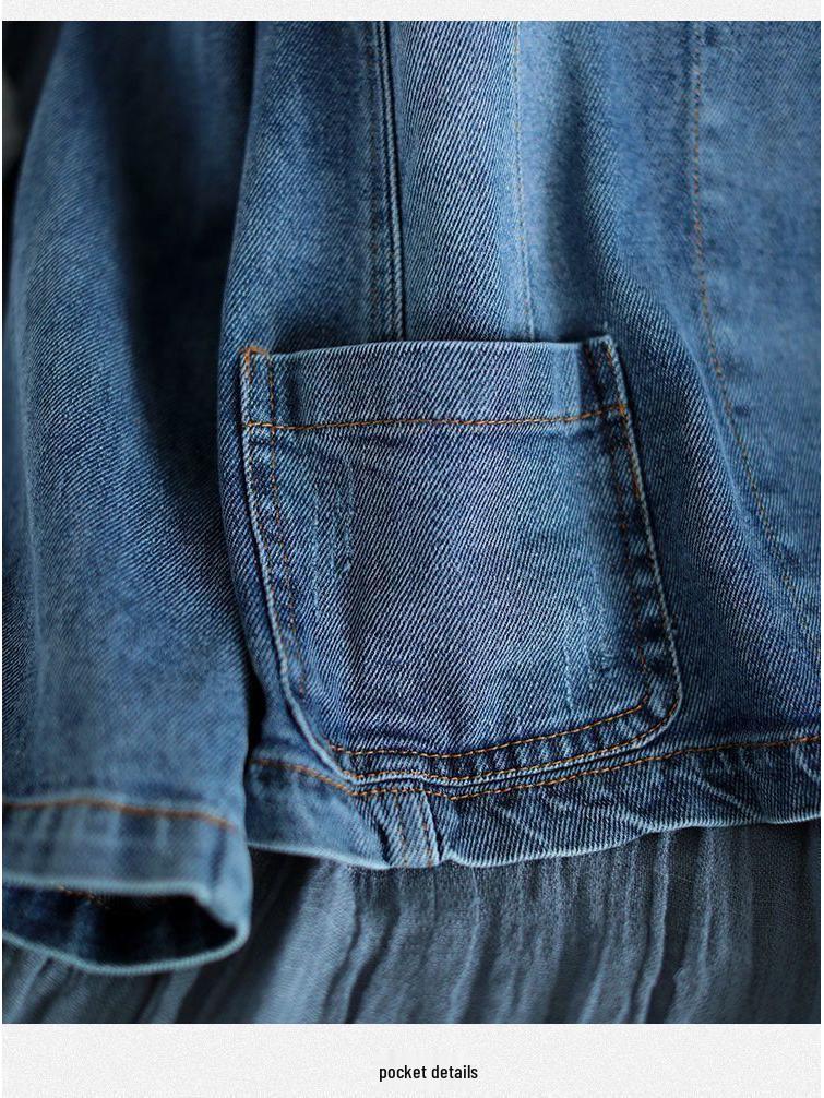 Women's Plus Size Stylish Denim Jacket - Versatile Casual Short Suit for Spring and Autumn